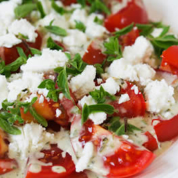 طبق جبنه بيضاء بالطماطم